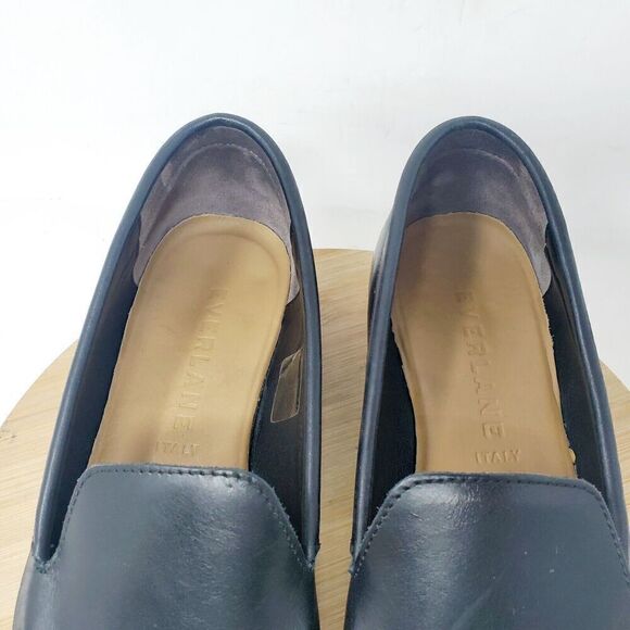 Everlane Modern Loafer Shoes Womens 7 Black Leather Slip On Pointed Toe - Picture 5 of 13